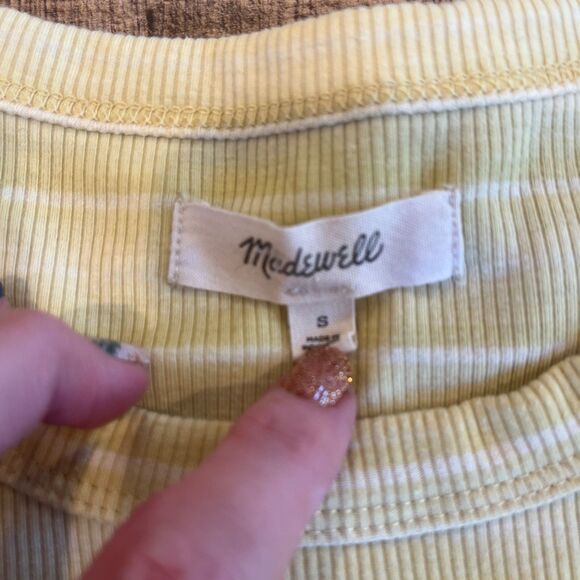 Madewell Ribbed Westville Tank Top Crisp Pear Yellow Small Summer - Picture 5 of 7